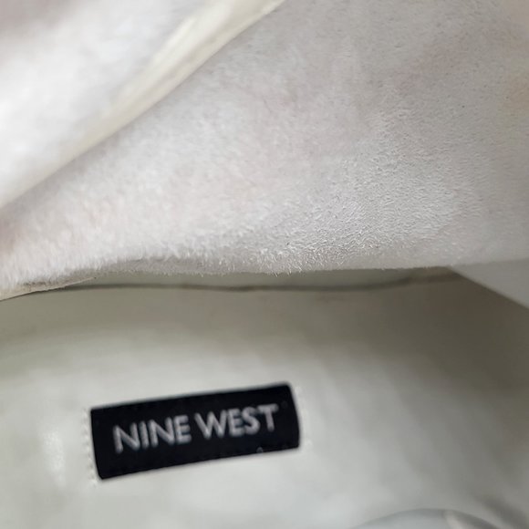 Nine West TIRZAH White Leather Pointed Toe Dress Boots SZ 8.5 - Picture 12 of 13